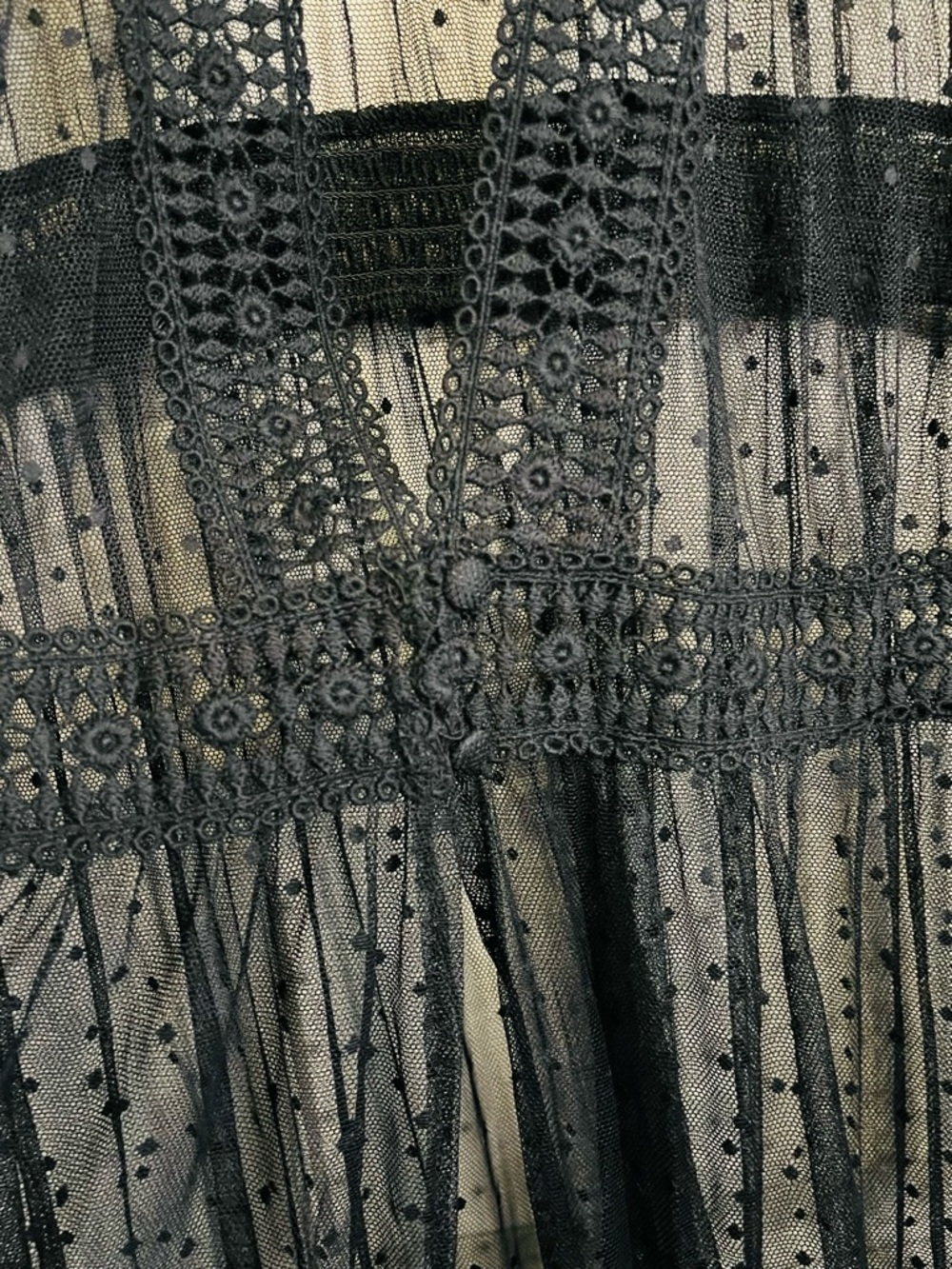 Torrid NWT Button Waist Mesh Dot Maxi Kimono Size 3 / 3X / 22-24 - Picture 6 of 8